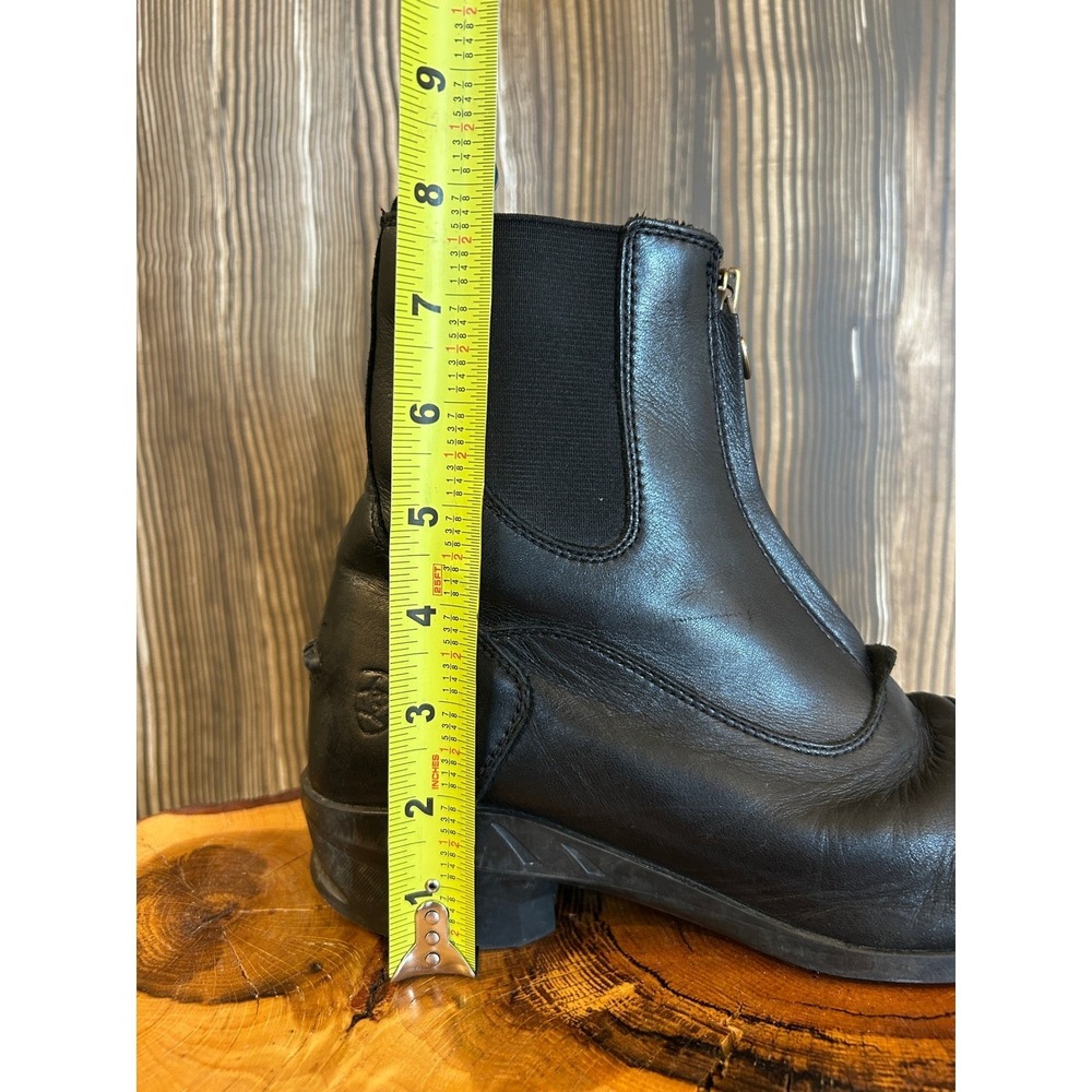 Ariat Mens Paddock Boots 8D Black Leather Front Zip Equestrian Heritage IV READ - Picture 13 of 14